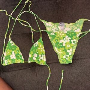 D&G Lime Green Floral Swimwear